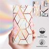 Pink-Gold Geometric Marble-Pattern PU Leather Magnetic Shockproof Case for iPhone,Samsung,Huawei,Xiaomi,vivo,Oppo,Moto,Tecno,TCL,ZTE,Infinix,itel.More