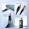 111 Вт 6 А Кабель Type-C Быстрая зарядка USB-A на Type-C Нейлоновый Дата-кабель с цветным светодиодным дисплеем USB C Кабель для Xiaomi Samsung 1 шт.