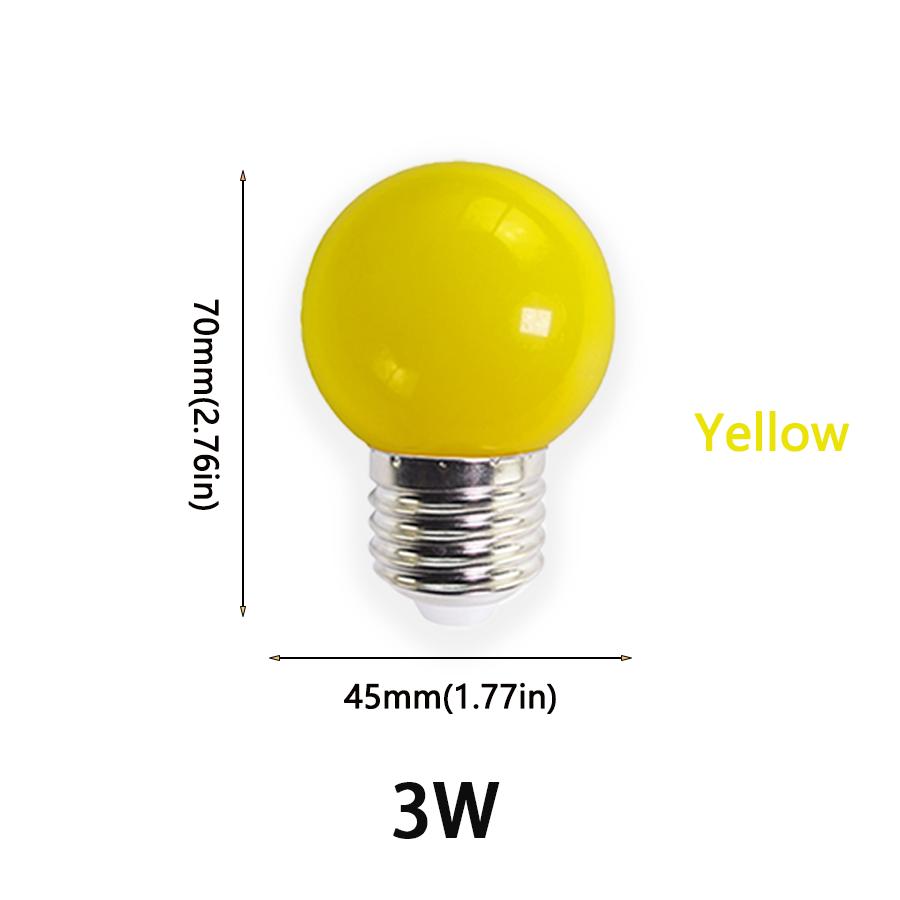 10 шт. цветной светодиодный светильник G45 E27 3 Вт 220 В красный синий зеленый розовый желтый оранжевый фиолетовый теплый RGB Blub энергосберегающий светильник-шар