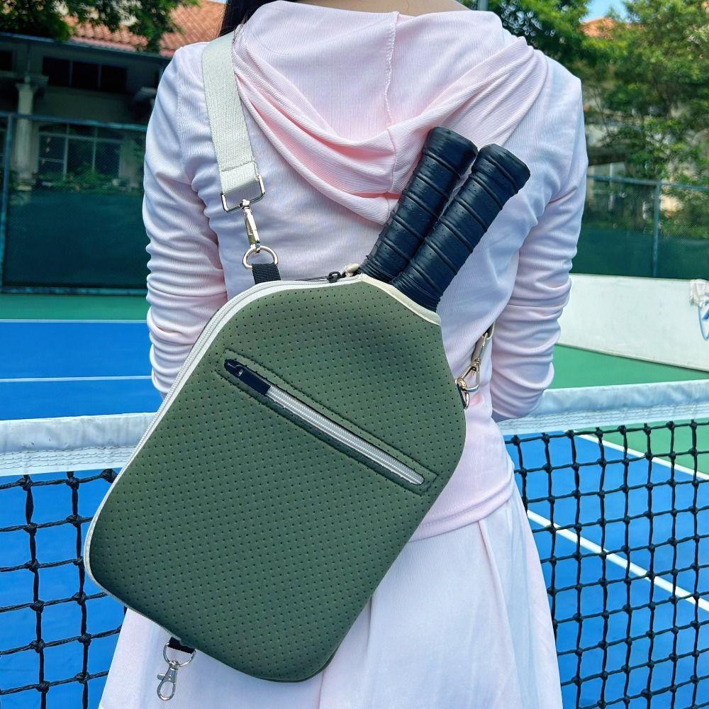 Large Capacity Pickleball Crossbody Bag Pickleball Racket Bag Exercise Gym Equipment