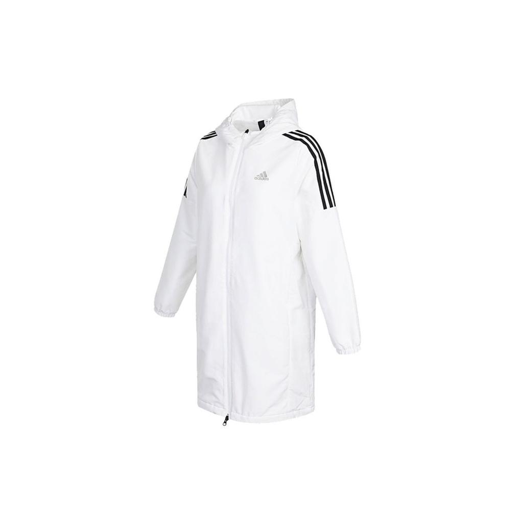 adidas Спортивная тренировочная куртка с капюшоном на флисовой подкладке Белая HG1848