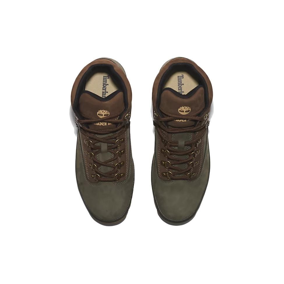 Timberland Кроссовки для походов с круглым носком, шнуровкой, нескользящие, прочные, среднего размера, мужские, темно-зеленые A5ZHHA58