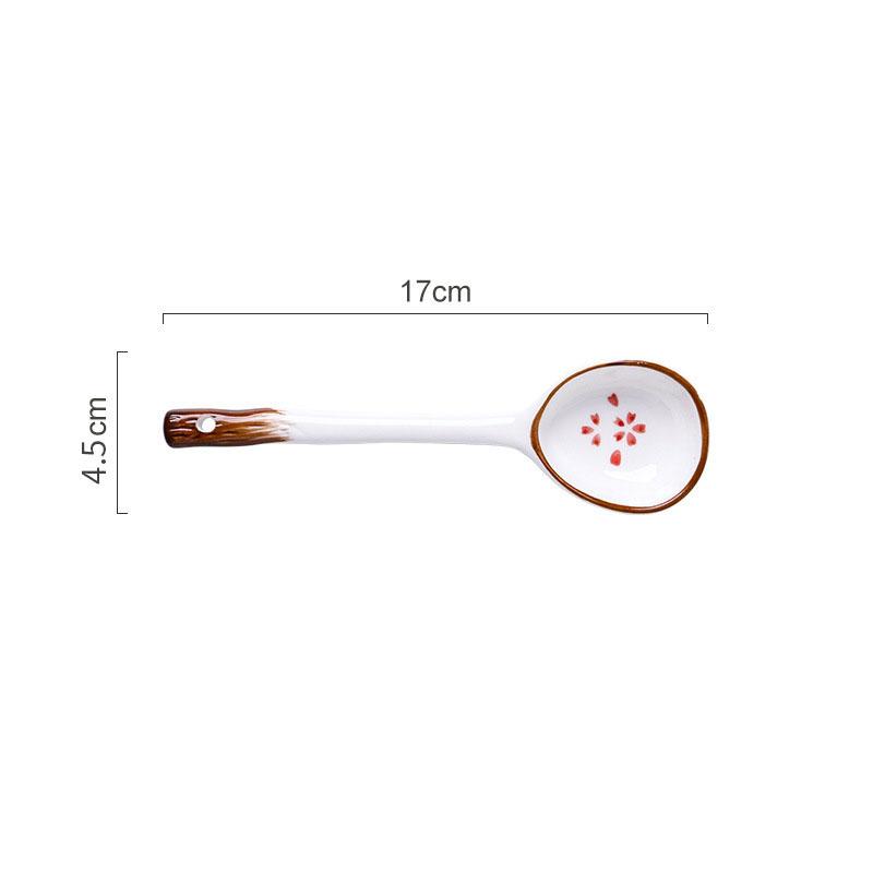 Высококачественная керамическая ложка в японском стиле, бытовая ложка для супа с длинной ручкой, десертная ложка