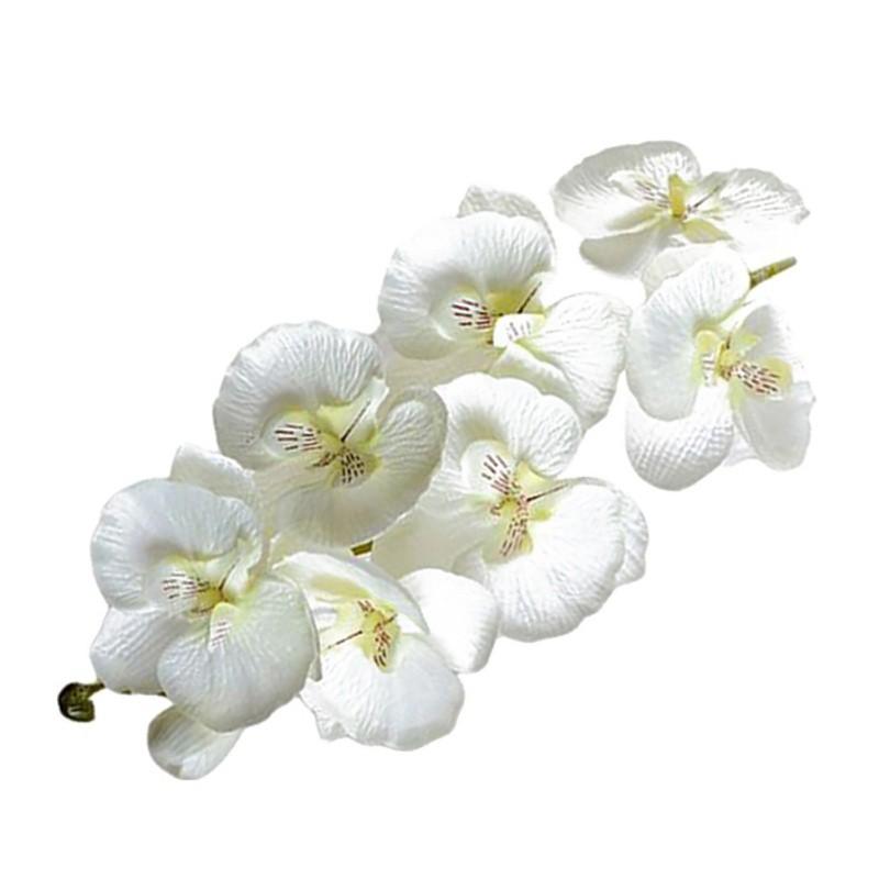 DIY Artificial Butterfly Orchid Silk Flower Orchid Artificial Flowers Bouquet Phalaenopsis Home Decoration 1 Piece