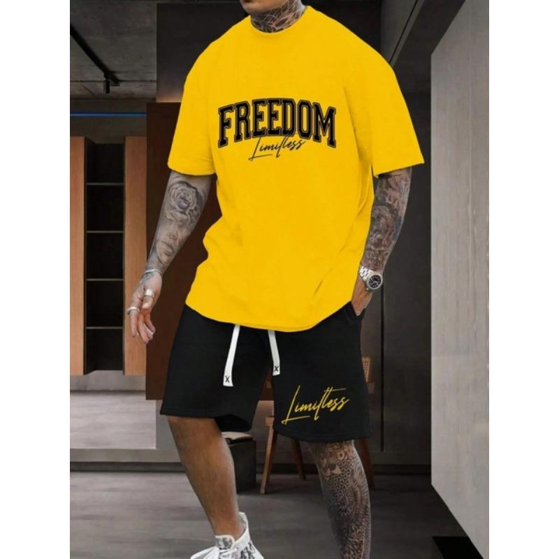 Комплект из 2 предметов уличной моды с короткими рукавами, летняя повседневная мужская футболка для спорта на открытом воздухе, мужские пляжные шорты с 3D-принтом