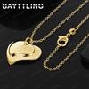 925 Silver 18K Gold 16-30 Inch Exquisite Double Heart Pendant Necklace Women'S Wedding Girlfriend Gift Accessories
