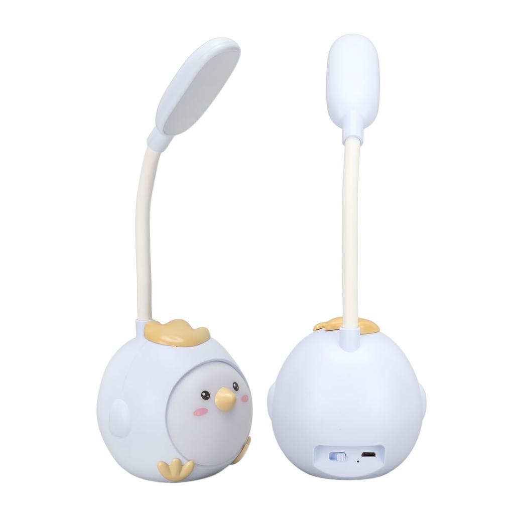 LED Desk Lamp USB Charging Eye Flexible Color Night Light with Cute Chicken Base