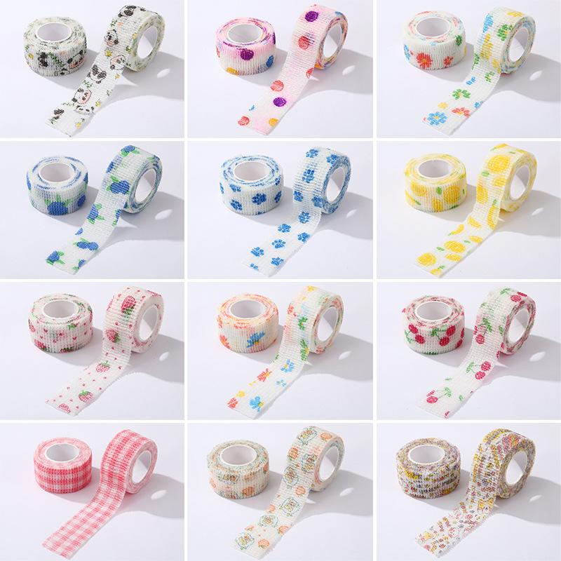 Милый мультяшный эластичный бинт для пальцев - Нетканый, Самоклеящийся, Прочный Студенческий Защитный Бинт