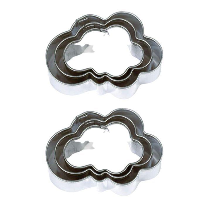 6 Mini Stainless Steel Cookie Cutters - Clouds