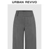 UR 2025 Осень Женские Серые Брюки с Высокой Посадкой и Широкими Штанинами