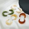 Модные винтажные акриловые серьги-кольца для женщин и девочек, модные круглые серьги из смолы, ювелирные изделия, эффектные аксессуары