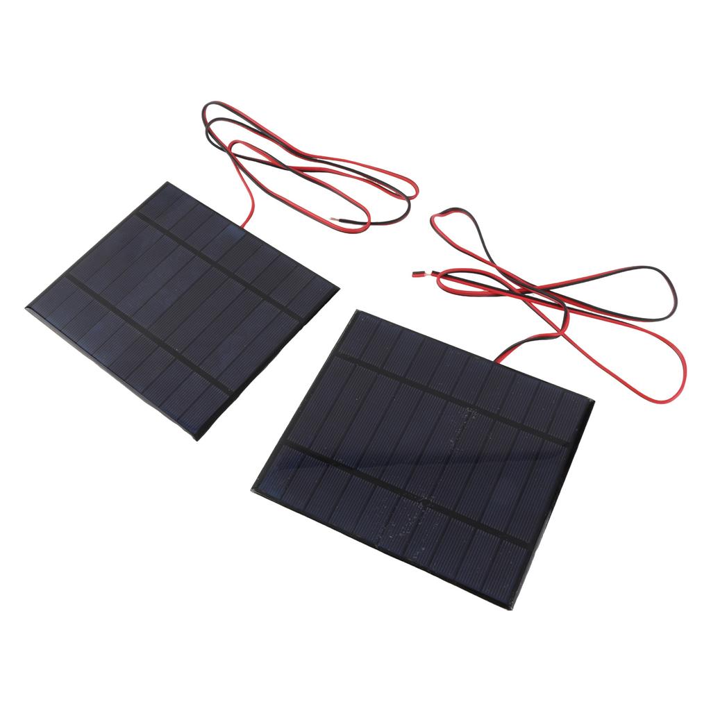 2pcs DC5V 500mA Solar Panel Cell Power Module Polycrystalline Silicon Solar Panel with 100cm Cable