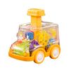 Нажмите, чтобы управлять игрушечной машиной, батарейки не требуются. Детская игрушечная машина для дома, детского сада, прозрачная шестеренка, мини-игрушка, школьный автобус, механическая концепция, обучение, подарок на день рождения