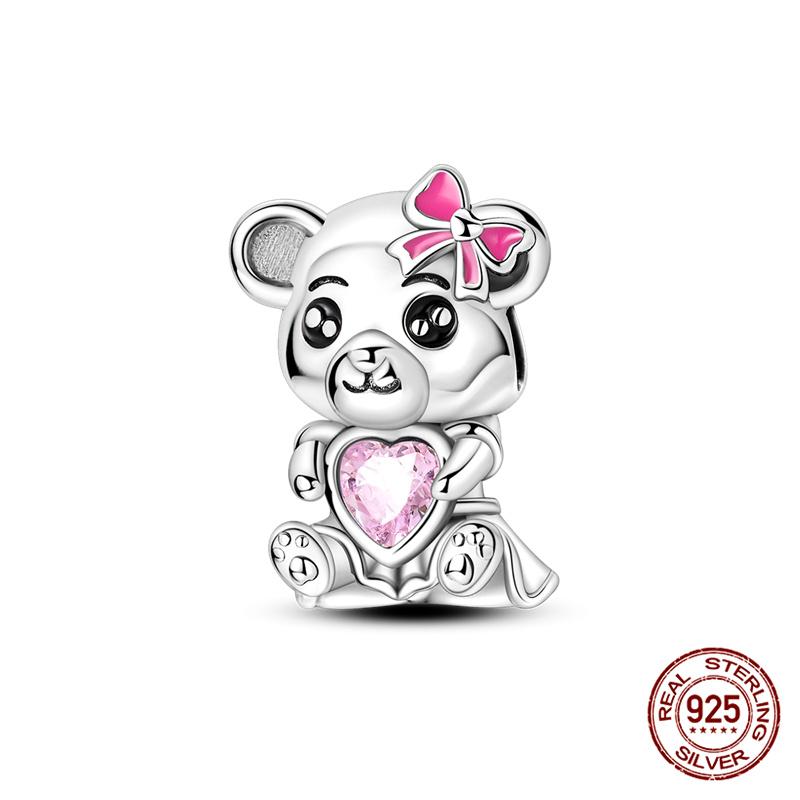 Original Owl Beads 100% 925 Silver Lucky Cat Elephant Charms Fit Original 925 Bracelet DIY Jewelry Making Women's Gift
