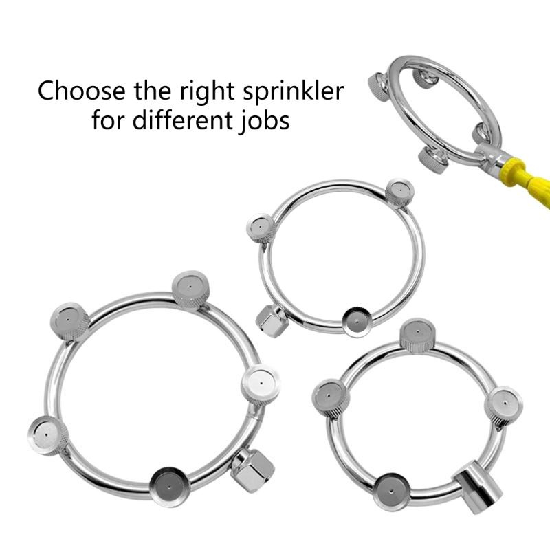 Garden Hose Nozzle Splitter Stainless Steel Fan Shaped Mist Spray Head for Extensive Coverage in Gardens and Farms