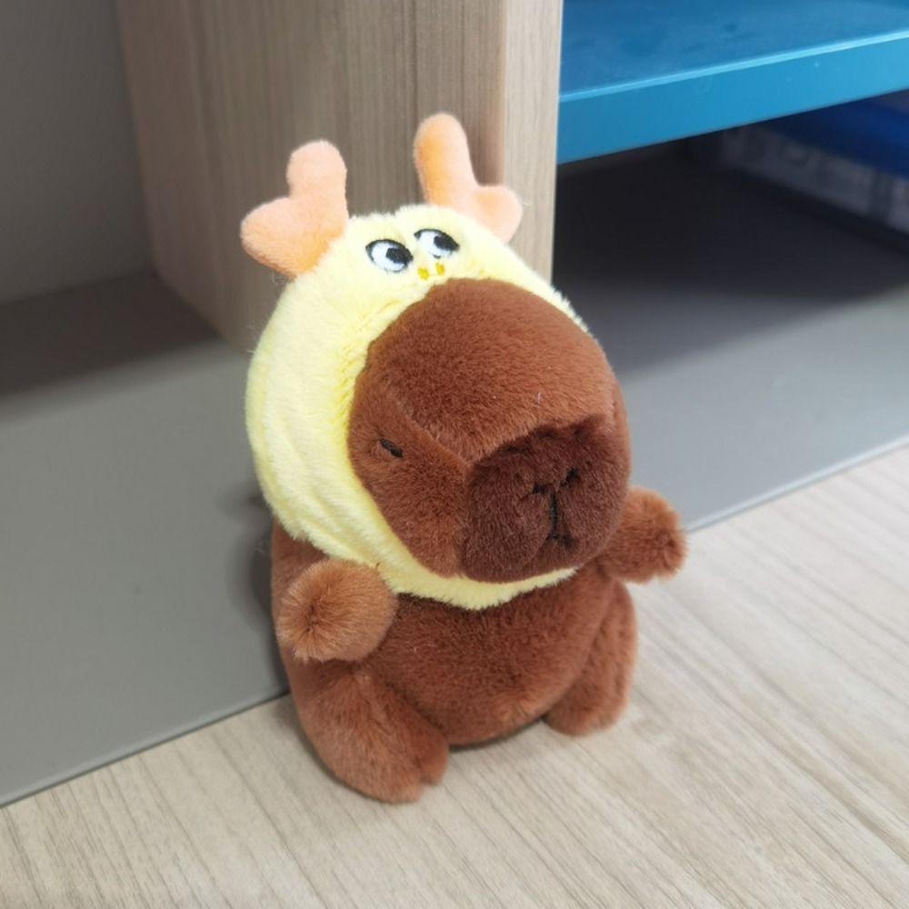 Cute Toy Simulation Capybara Pendant Multicolor Fluffty Animal Doll Headgear Capybara Doll Kids