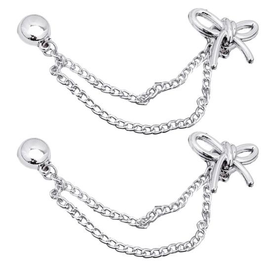 2 шт. магнитные зажимы для одежды с цепочкой многофункциональные металлические магнитные булавки для одежды мужчины женщины шарф рубашка рукав брюки зажим для пуговиц аксессуары