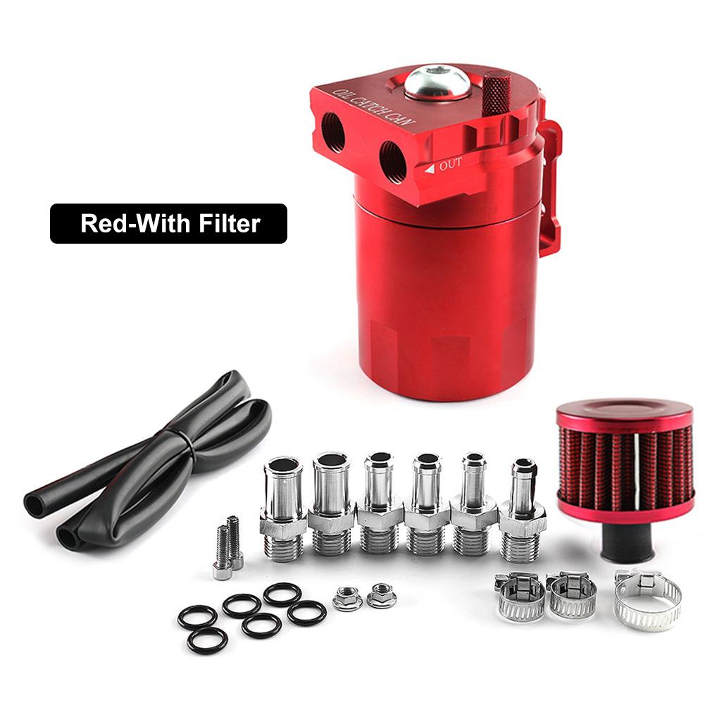 Универсальный алюминиевый маслоуловитель с перегородками, резервуар для улавливания топлива с воздушным фильтром, красный, черный, синий, серебристый, фиолетовый, маслоуловитель