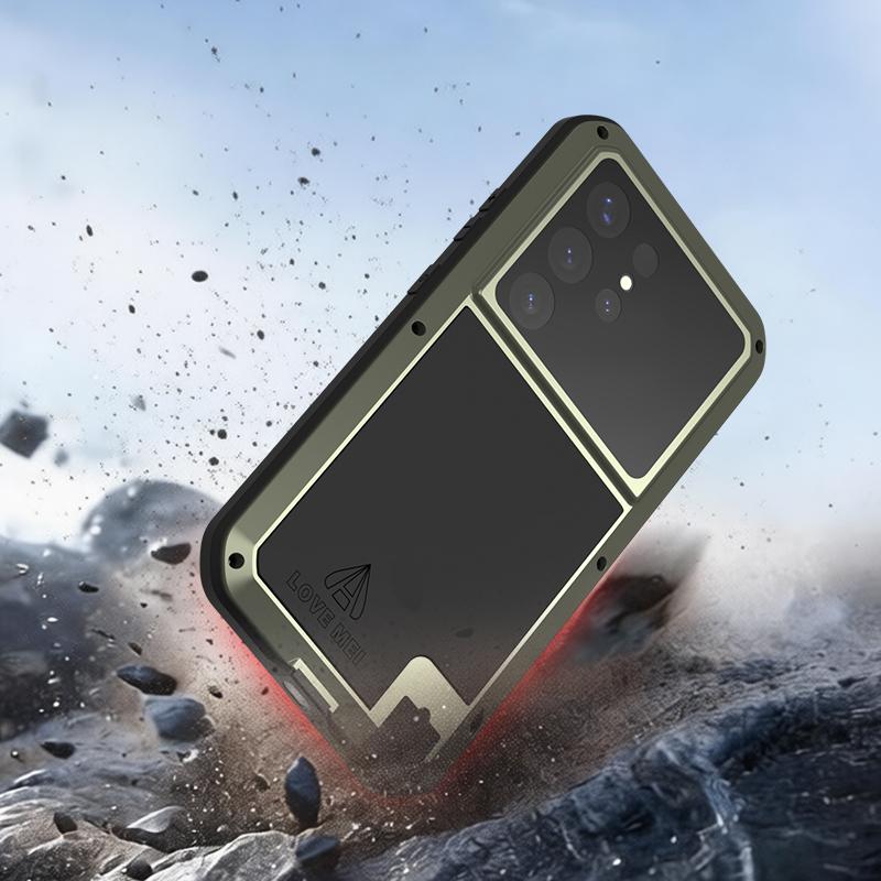 Ударопрочный и пылезащитный чехол Love Mei для Samsung Galaxy S26 Ultra Plus, силиконовый, металлическая защитная крышка военного класса