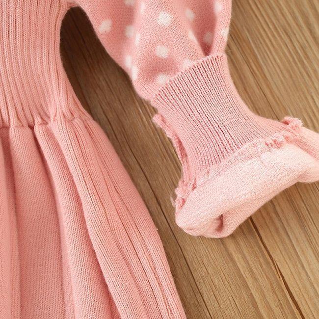 Весеннее вязаное платье с длинными рукавами для девочек, осеннее новое модное платье с бантом для девочек, рождественская одежда