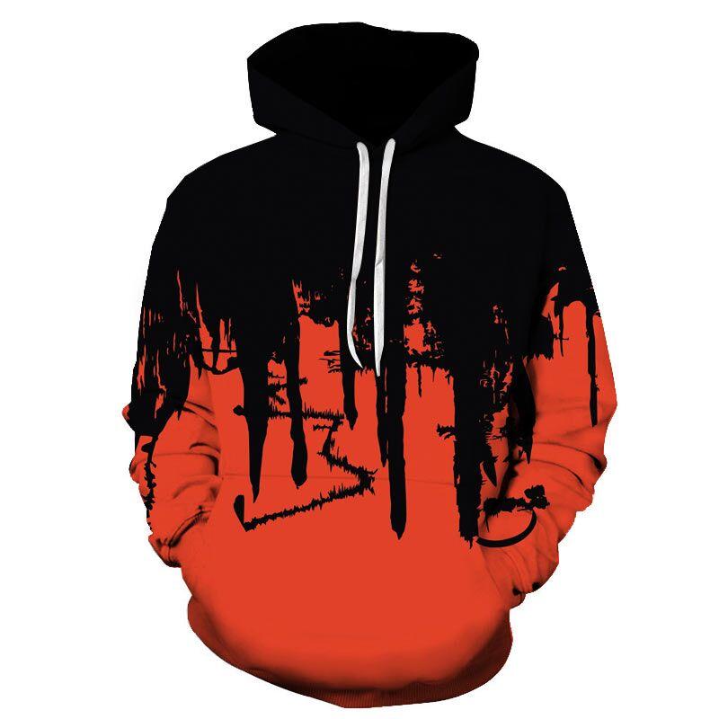 Factory Direct Supply Fashion Men Unisex Ink 3D Printing Casual Hoodie Large Outdoor Sports Loose Custom Couple Oversized Hooded
