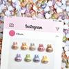 20Pcs Kawaii Cartoon Labubu Rabbit Head Resin Nail Charms 3D Luminous Creative Colorful Diy Accessories Nail Art Decoration