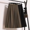 2025 Новая весна лето женские длинные юбки больших размеров с высокой талией винтажные эластичные элегантные плиссированные юбки свободного кроя