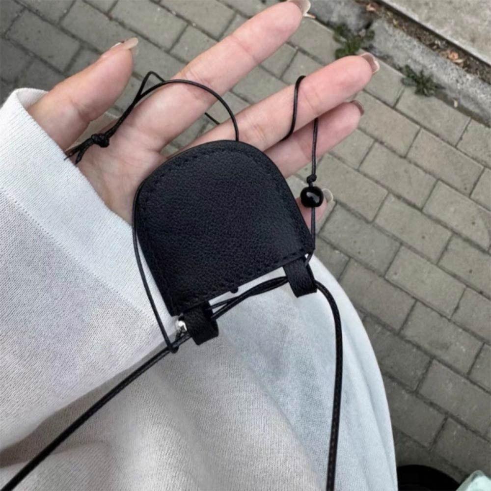 Adjustable Chain Suede Bag Necklace PU Sweater Chain Necklace Creative Gift Mini Necklace