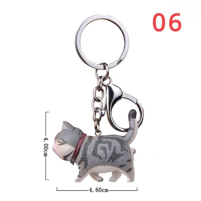 1Pc Cartoon Kittens Keychain Cure Animal Key Chain Cat Pendant for Women Car Key Ring Purse Bag Accessories Gifts