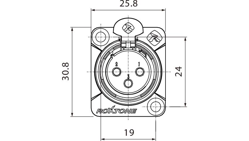 Gniazdo Xlr Tablicowe Panelowe Roxtone Rx3Fd-Bg