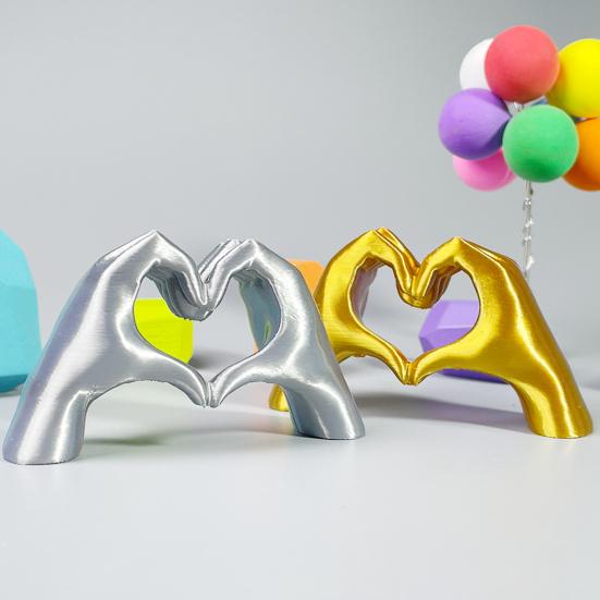 Фигурка Жест Любви, Напечатанная на 3D-принтере, Статуэтка в форме сердца любви и руки