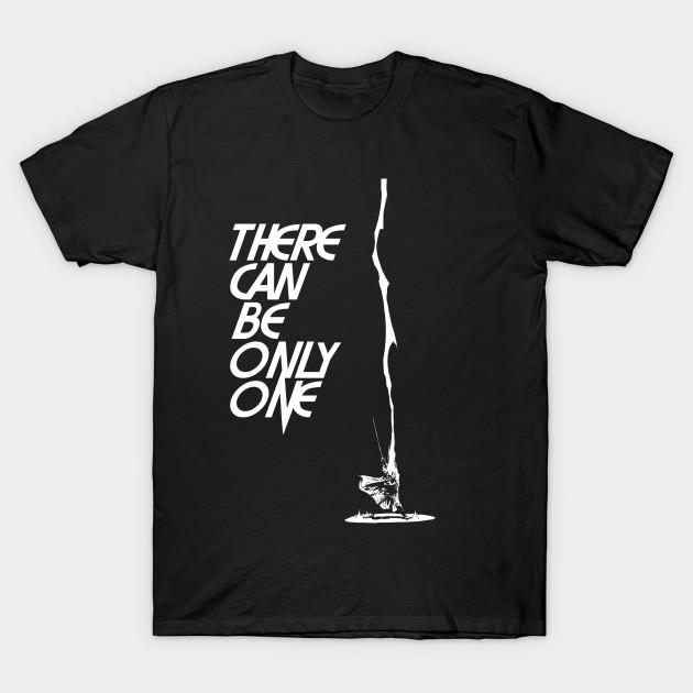Men Black Print T-shirt There Can Be Only One! No-Cut Heat Transfer Print Cotton Tshirt