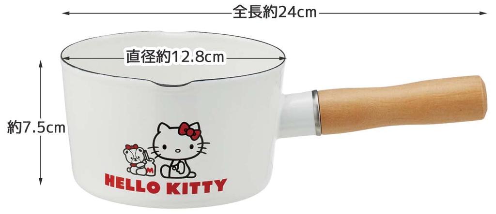 Skater Эмалированная кастрюля для молока с двумя горлышками 13 см Hello Kitty Tiny Chum Sanrio 0,8 л и ENMP2-A