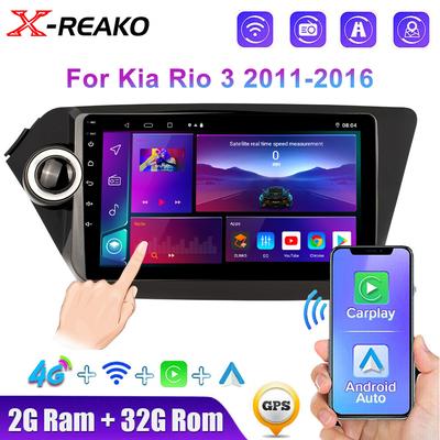 2 Din Android 12 Carplay автомобильное радио для Kia RIO 3 2011 - 2016 мультимедийный проигрыватель 2din стерео навигация GPS 4G 8Core 2G+32G DVD головное устройство