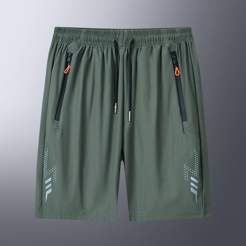 Мужские шорты из ледяного шелка, летние тонкие свободные брюки больших размеров, быстросохнущие дышащие мужские брюки для фитнеса