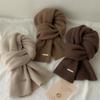 Winter Wool Knit Solid Color Women's Scarf  Korean Style Thickened Warm Versatile Long Neckwarmer