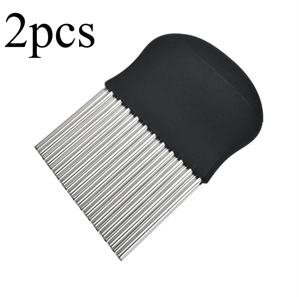 Лезвие для фигурной резки, Нож для вафельной резки картофеля, Нержавеющая сталь, Овощной нож для нарезки волнами, Слайсер для картофеля фри для моркови, лука