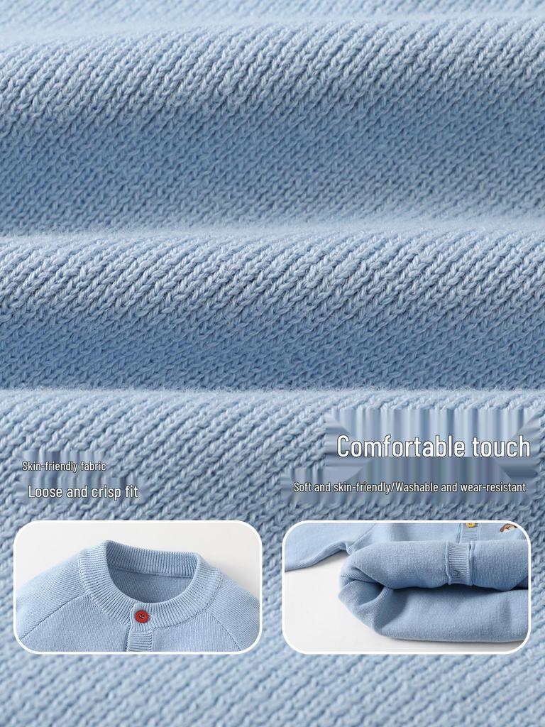 Детский вязаный кардиган Kaka Panda - Весенний наряд для мальчиков и девочек, Повседневный топ для малышей на весну и осень