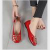 Fashion 2024 New Ballerina Ladies Slip-on Shoes Women Spring Fashion Ballet Flats Square Toe Patent Leather Shoe Loafers Women Red