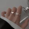 Hollow Out Heart-shaped Silver Color Metal Ring 2-Piece Set AVE