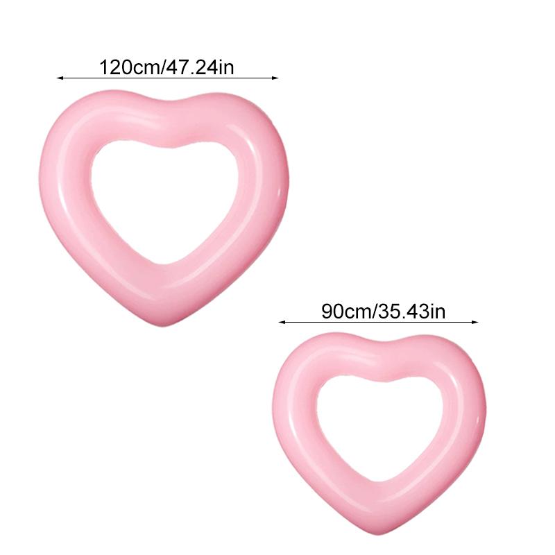 1PC Inflatable Swimming Ring Water Swimming Pool PVC Swimming Ring Photo Props Love Swimming Circle Red 90/120cm