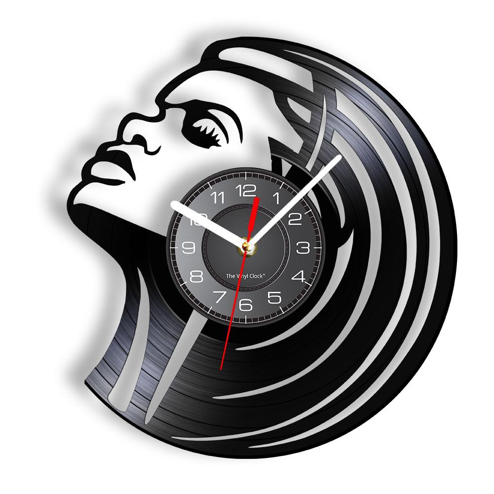 Музыка - моя жизнь Музыкальная вдохновляющая цитата Декор для дома Настенные часы с наушниками Музыкальный Rock n Roll Винтажные настенные часы с виниловой пластинкой