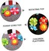 4 PCS Wooden Spinning Tops Toy Colorful Flower Design Hand Spun Tops for Kids Birthday Party Games Hand Eye Coordination Training Toy