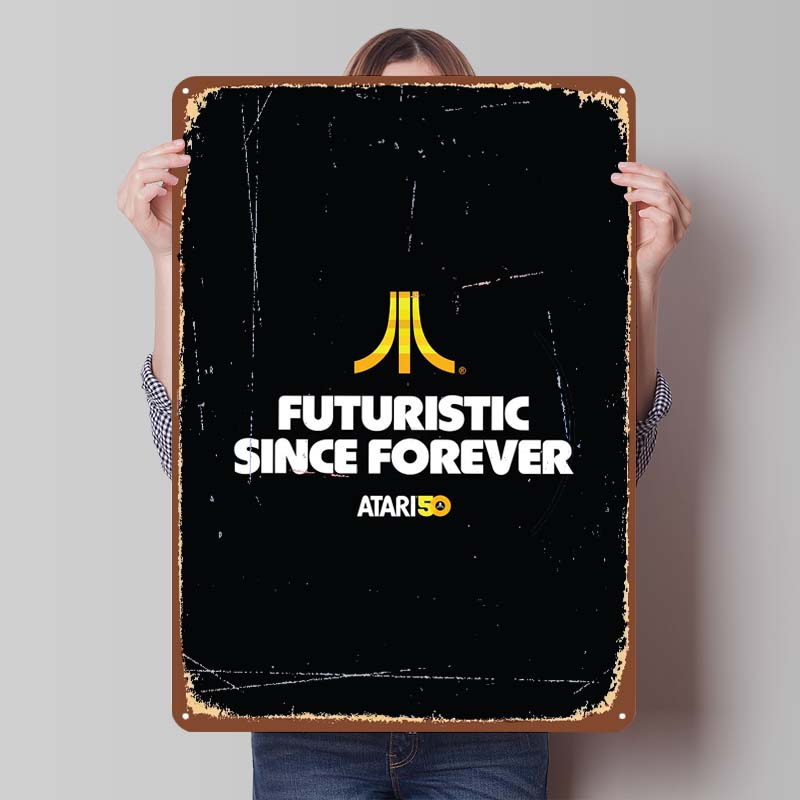 A-Atari Posters Classic Game Metal Signs Wall Decor Custom Tinplate Plaques for Gamers Gaming Room Decoration Art Mural Man Cave