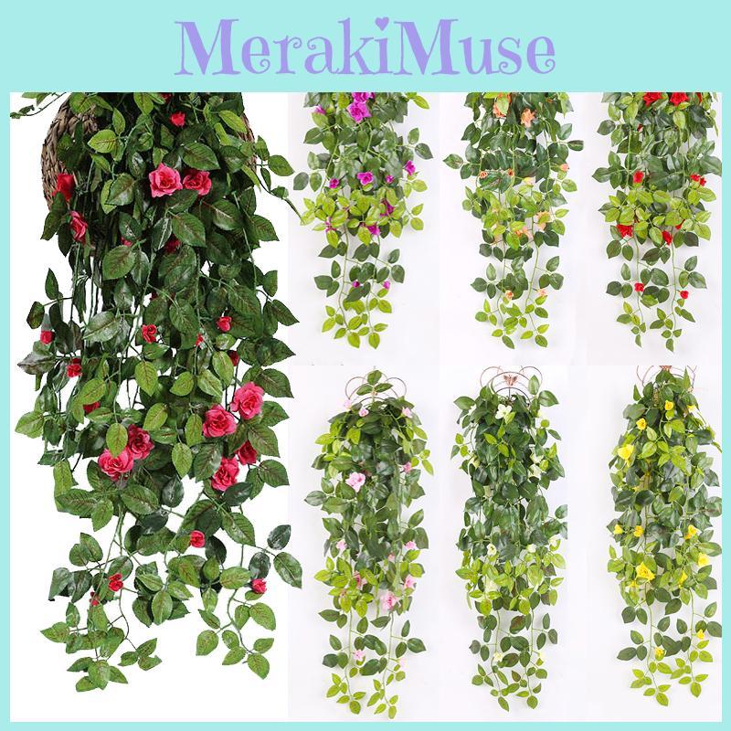 Elegant 90 Cm Artificial Silk Rose Garland For Stunning Home Wall Decor In Vibrant Colors