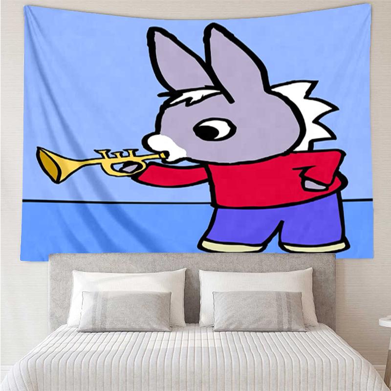 Trotro Print Tapestry, Backdrop, Easy Setup, Ideal for Bedroom, Office & Living Room, with Aesthetic Wall Hanging Decor.