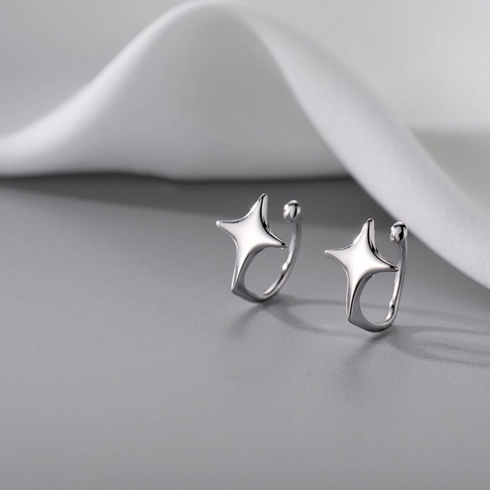 Fashion Jewelry Ear Cuff Silver Color Cartilage Stud Star Ear Clips Korean Style Women Earrings