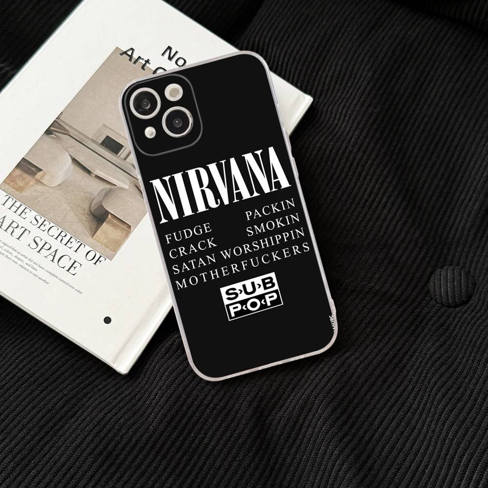 Band Hot N-NirvanaS Phone Case for iPhone 17 16 15 14 13 12 11 Pro Max Plus Soft Cover Personalized DIY
