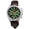 Seiko Мужские кварцевые наручные часы с секундомером 1/5 секунды SBTR017 Зелено-коричневый кожаный ремешок