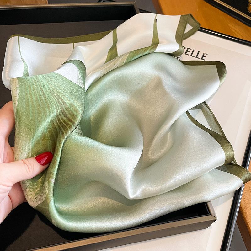 100% Натуральный Шарф из Шелка Женский Квадратный Галстук на Шею Шарфы Шали Накидки для Леди Фуляр Шарфы Пашмина Женский Хиджаб Бандана буфанда